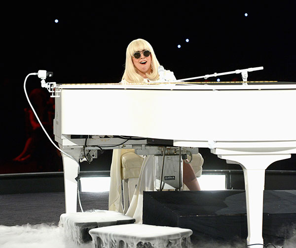 Lady Gaga, Miley Cyrus perform at pre-Grammy events